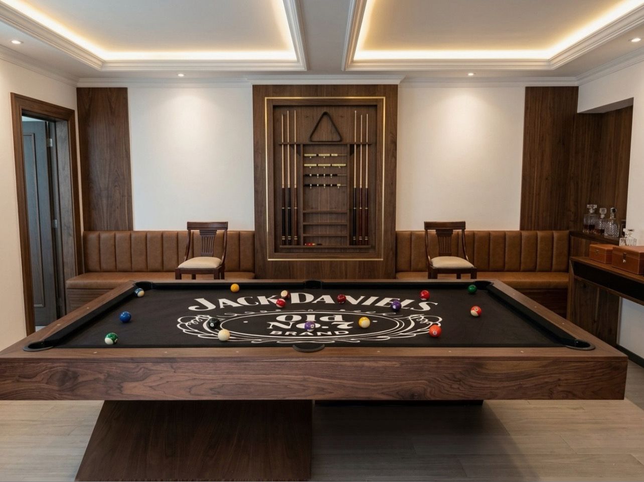 Mesa de billar pool elegante en acabado de madera